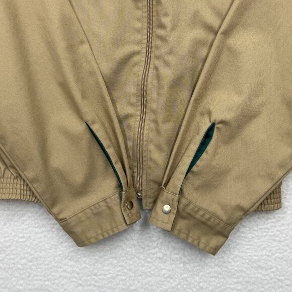 VTG Wrangler Canvas Jacket Zip Up Jacket Logo Normcore Retro Preppy Tan Womens - Picture 5 of 12